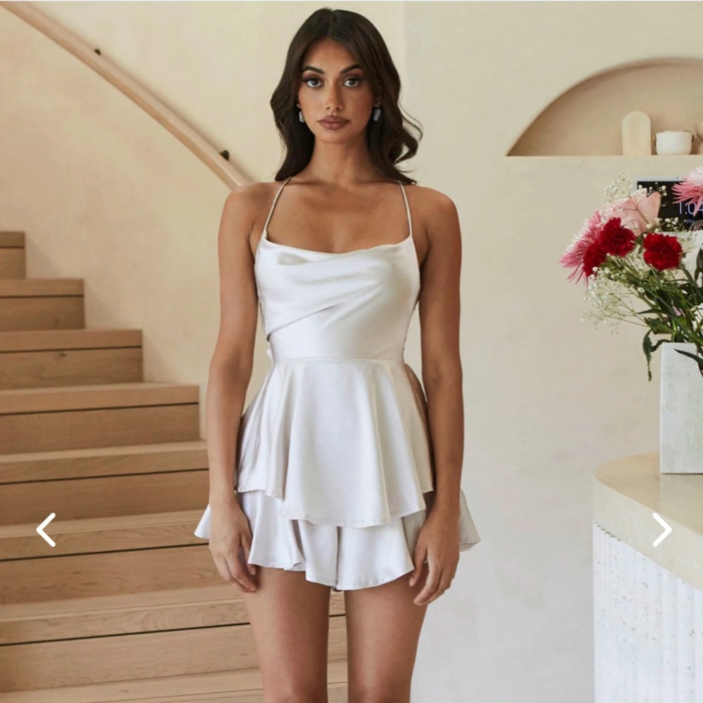 NWT Saints + Secrets Champagne Satin Dress AU 10 US M